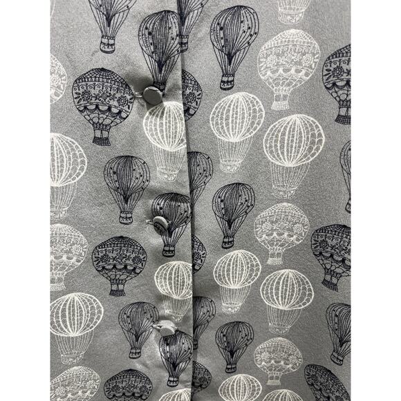 CO Long Sleeve Button Front Collared Balloon Print Tunic Blouse Sz 10 / 12 - Picture 5 of 7